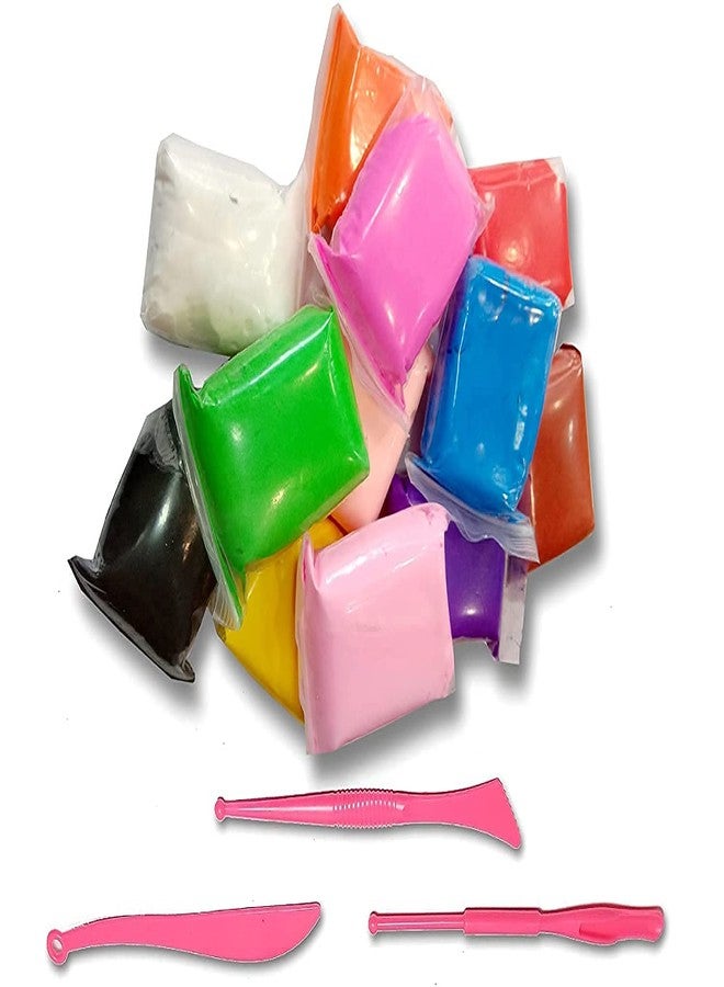 Firstly 12pc Air Dry Clay+Ice Cream Sticks+ Googly Eyes, Magic Clay Artist Studio Toy, No-Toxic Modeling Clay & Dough, Creative Art DIY Crafts, Gift for Kids - Image 4